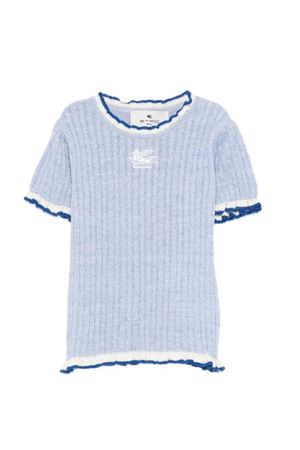 t-shirti in lino azzurro ETRO KIDS | GY9A20X0259824